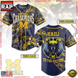 NCAA Michigan Wolverines National Champions Victors Baseball Jersey