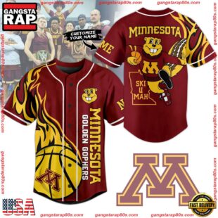 NCAA Minnesota Golden Gophers Football Mascot Ready To Fight Custom Baseball Jersey