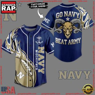 NCAA Navy Midshipmen Go Navy Beat Army Baseball Jersey