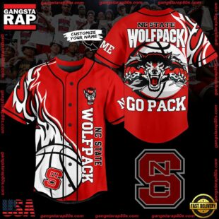 NCAA NC State Wolfpack Football Mascot Ready To Fight Custom Baseball Jersey