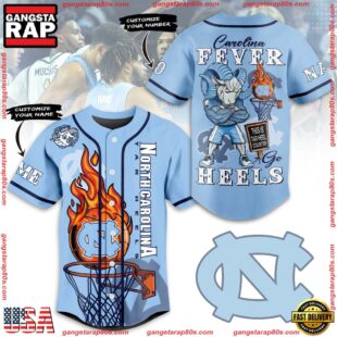 NCAA North Carolina Tar Heels Basketball Caroline Fever Heels Baseball Jersey