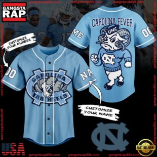 NCAA North Carolina Tar Heels Big Mascot Logo Baseball Jersey