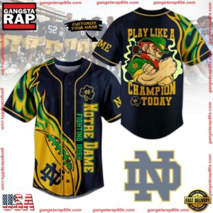 NCAA Notre Dame Fighting Irish Play Like A Champion Today Baseball Jersey