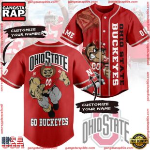 NCAA Ohio State Buckeyes Mascot Warrior Baseball Jersey