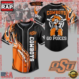 NCAA Oklahoma State Cowboys Mascot Go Pokes Baseball Jersey