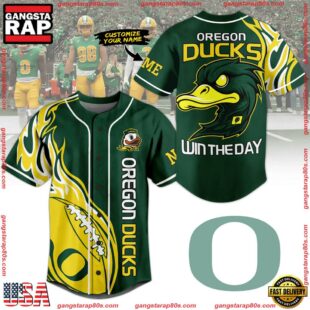 NCAA Oregon Ducks Football Mascot Ready To Fight Custom Baseball Jersey