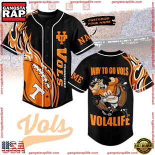 NCAA Tennessee Volunteers Football Mascot Ready To Fight Custom Baseball Jersey