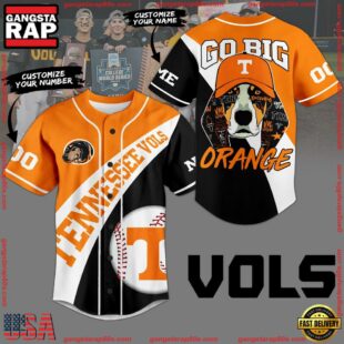 NCAA Tennessee Volunteers Go Big Mascot Orange Baseball Jersey