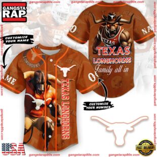 NCAA Texas Longhorns Family All In Baseball Jersey