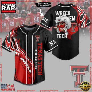 NCAA Texas Tech Red Raiders Wreck'em Tech Baseball Jersey