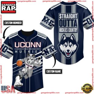 NCAA UConn Huskies Straight Outta Huskies Country Baseball Jersey