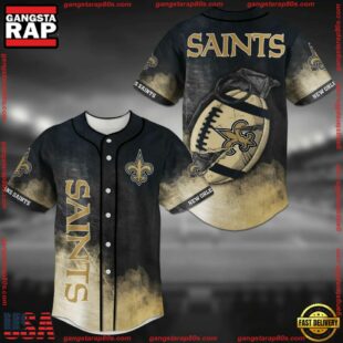 New Orleans Saints NFL Baseball Jersey Shirt