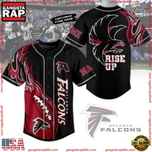 NFL Atlanta Falcons Football Rise Up Custom Name Baseball Jersey