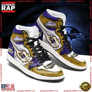 NFL Baltimore Ravens Football Logo Team Air Jordan 1 Hightop Shoes Sneakers