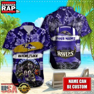 NFL Baltimore Ravens Mascot Football Hawaiian Shirt