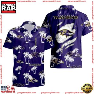 NFL Baltimore Ravens Palm Tree Pattern Hawaii Shirt Gift For Fans