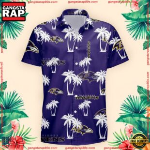 NFL Baltimore Ravens Palm Tree Pattern Hawaii Shirt Gift For Fans