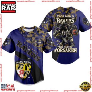 NFL Baltimore Ravens Play like A Ravens No One is Forsaken Baseball Jersey