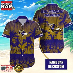 NFL Baltimore Ravens Vintage Style Custom Aloha Shirts