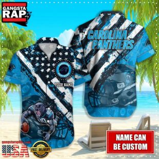 NFL Carolina Panthers American Flag custom Hawaiian Shirts