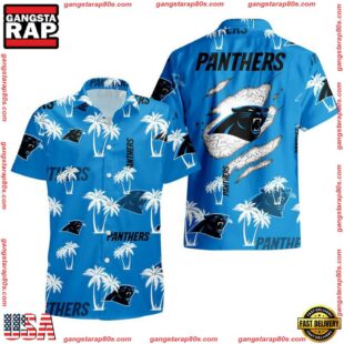 NFL Carolina Panthers Palm Tree Pattern Hawaii Shirt Gift For Fans