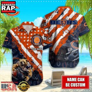 NFL Chicago Bears American Flag custom Hawaiian Shirts