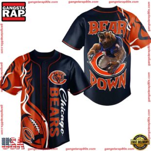 NFL Chicago Bears Mascot Down Baseball Jersey