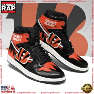 NFL Cincinnati Bengals Football Logo Team Air Jordan 1 Hightop Shoes Sneakers