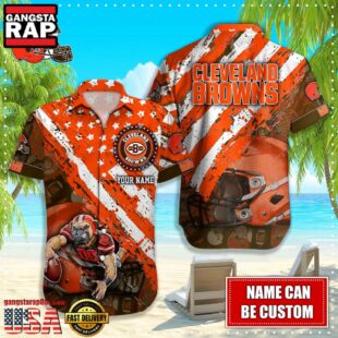 NFL Cleveland Browns American Flag custom Hawaiian Shirts