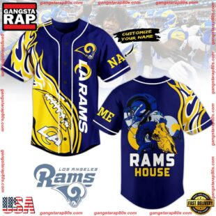 NFL Custom Name Los Angeles Rams House Custom Name Baseball Jersey