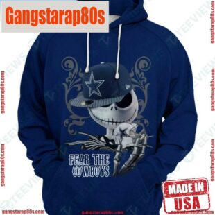 NFL Dallas Cowboys Jack Skeleton Fear The Sports Zip Up Unisex Hoodie