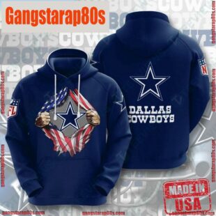 NFL Dallas Cowboys Vintage Sports All Over Print Unisex Hoodies