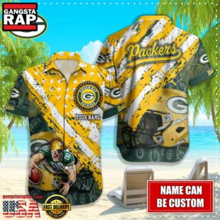 NFL Green Bay Packers American Flag custom Hawaiian Shirts