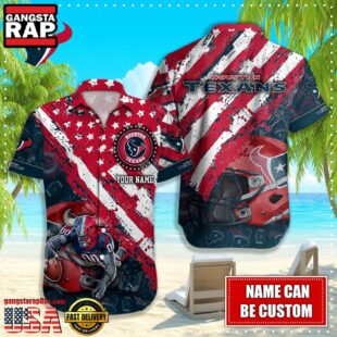 NFL Houston Texans American Flag custom Hawaiian Shirts