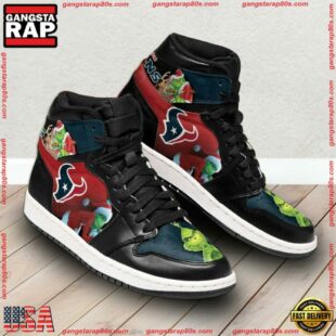 NFL Houston Texans Football Logo Team Air Jordan 1 Hightop Shoes Sneakers