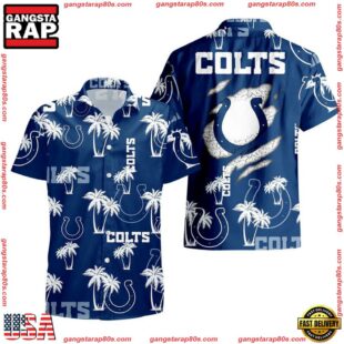 NFL Indianapolis Colts Palm Tree Pattern Hawaii Shirt Gift For Fans