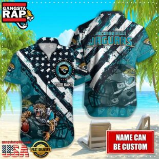 NFL Jacksonville Jaguars American Flag custom Hawaiian Shirts