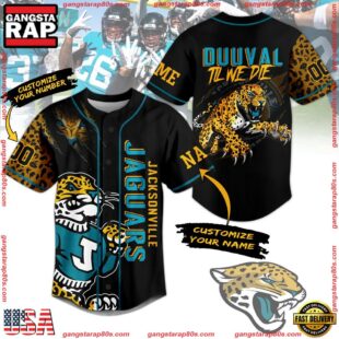 NFL Jacksonville Jaguars Duuval Til We Die Custom Name Number Baseball Jersey