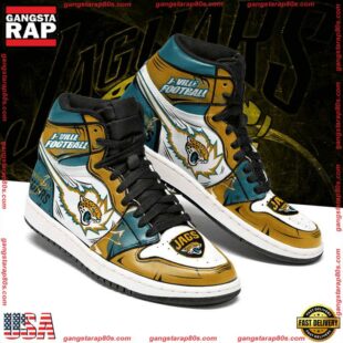 NFL Jacksonville Jaguars Football Logo Team Air Jordan 1 Hightop Shoes Sneakers