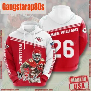 NFL Kansas City Chiefs Damien Williams Mens Sports Unisex Hoodies