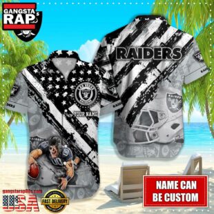 NFL Las Vegas Raiders American Flag custom Hawaiian Shirts