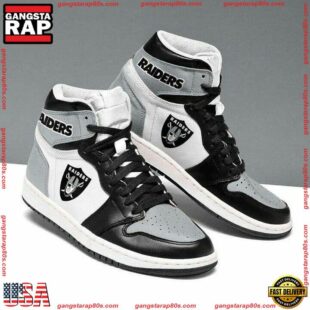 NFL Las Vegas Raiders Football Logo Team Air Jordan 1 Hightop Shoes Sneakers