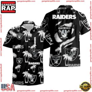 NFL Las Vegas Raiders Palm Tree Pattern Hawaii Shirt Gift For Fans