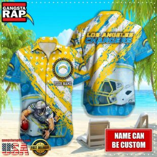 NFL Los Angeles Chargers American Flag custom Hawaiian Shirts