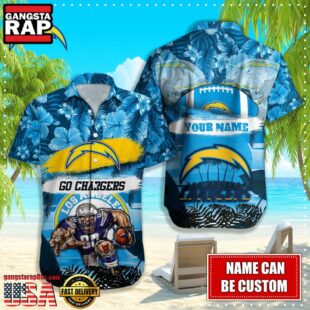 NFL Los Angeles Chargers Mascot Football Hawaiian Shirt