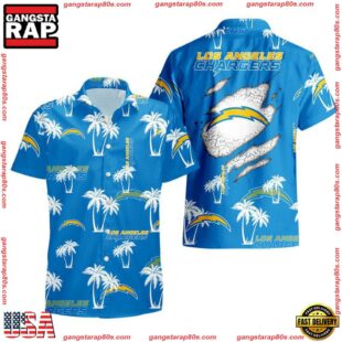 NFL Los Angeles Chargers Palm Tree Pattern Hawaii Shirt Gift For Fans