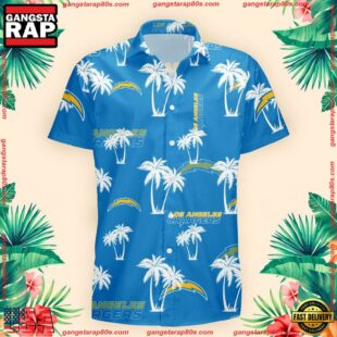 NFL Los Angeles Chargers Palm Tree Pattern Hawaii Shirt Gift For Fans