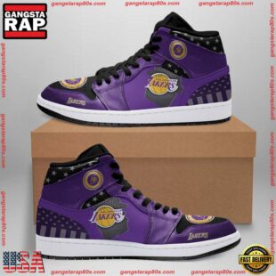 NFL Los Angeles Lakers Football Logo Team Air Jordan 1 Hightop Shoes Sneakers