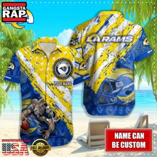 NFL Los Angeles Rams American Flag custom Hawaiian Shirts