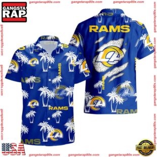 NFL Los Angeles Rams Palm Tree Pattern Hawaii Shirt Gift For Fans